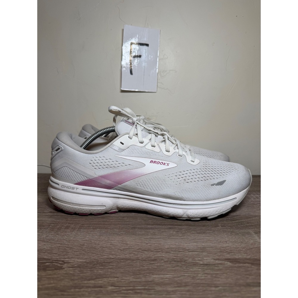 Brooks Running Shoes Ghost 15 Athletic White Pink Size 12 1203801B195